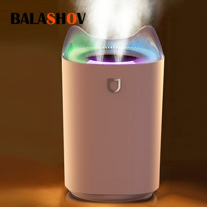 3L Air Humidifier Electric Aroma Diffuser Double Nozzle Colorful LED Light Ultrasonic Cool Mist Spray Humidifiers Car Purifier