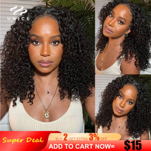 Load image into Gallery viewer, Unice Hair U PART WIG HUMAN HAIR Curly Wigs Affordable Glueless Wig Wear Your REAL SCALP V Part Wig AlwaysAmeera Same Style