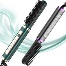 Load image into Gallery viewer, Electric Hair Straightener Hot Comb Brush Negative Ion Heating Hair Straightener Curler Brush Fast Heating Hair Styles Tools